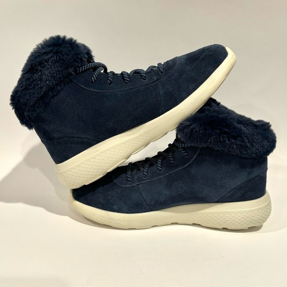 Skechers Womens On-The-Go Leather Fur Trim Round Toe Boots - Size 8 - Picture 7 of 8